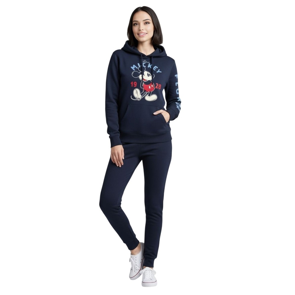 Disney The Original Mickey 1928 Florida Graphic Hoodie Navy Sweatshirt Size L